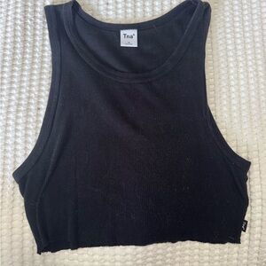 Aritzia Black Ribbed Cropped Tank Top